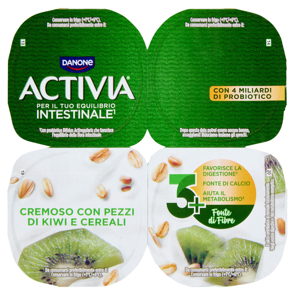 ACTIVIA FIBRE DANONE KIWI/CEREALI 4X125 G - 0