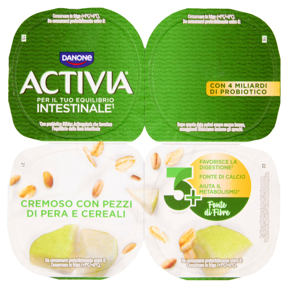 ACTIVIA FIBRE DANONE PERA/CEREALI 4X125 G - 2