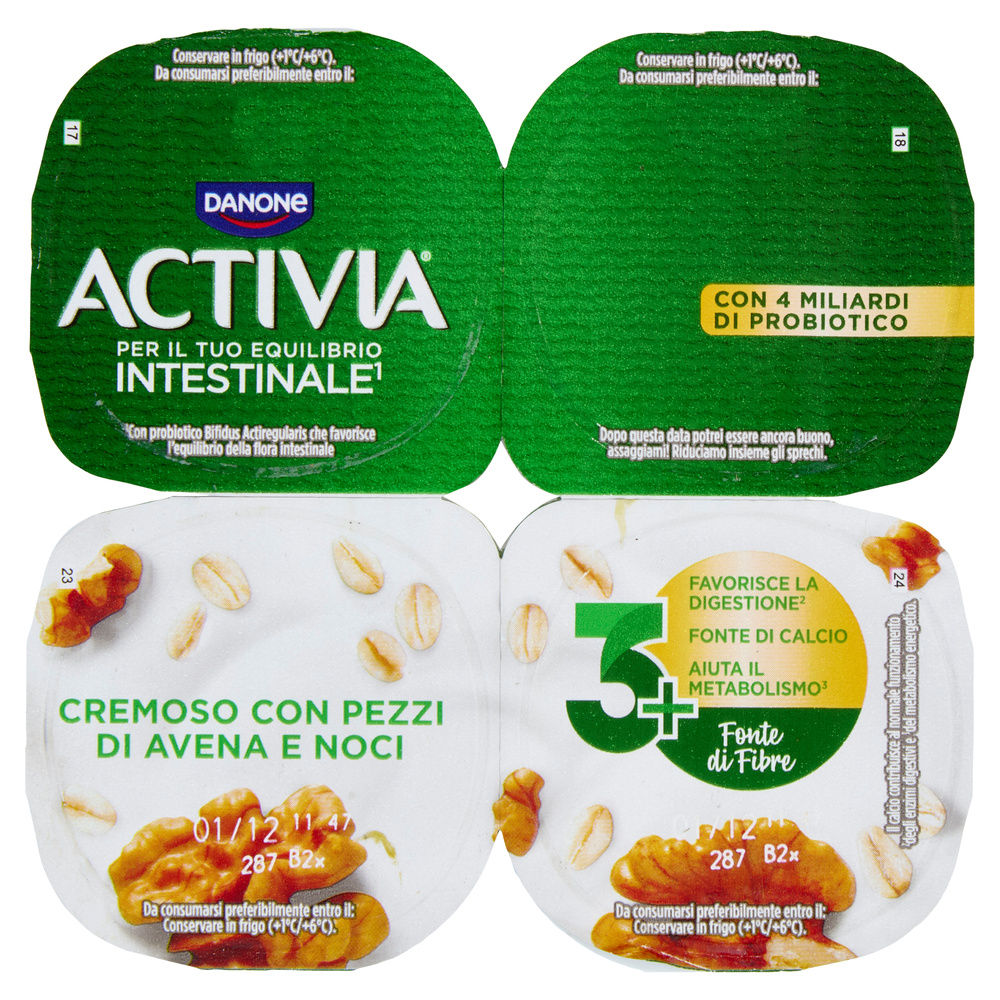 ACTIVIA FIBRE DANONE AVENA NOCI 4X125 G - 2