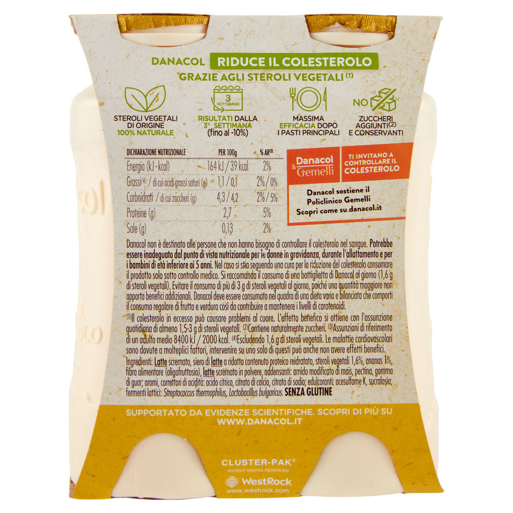 DANACOL DANONE ANTICOLESTEROLO ANANAS BTG 4X100G - 1