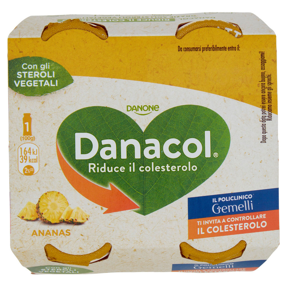 DANACOL DANONE ANTICOLESTEROLO ANANAS BTG 4X100G - 2