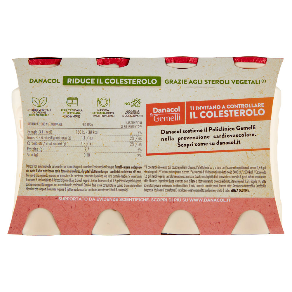 DANACOL DANONE ANTICOLESTEROLO FRAGOLA BTG 8X100G - 1