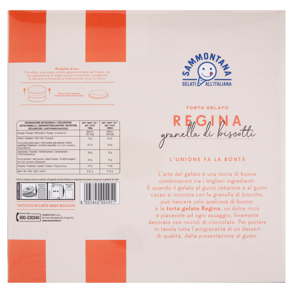 TORTA GELATO REGINA SAMMONTANA SCATOLA KG. 1 - 1