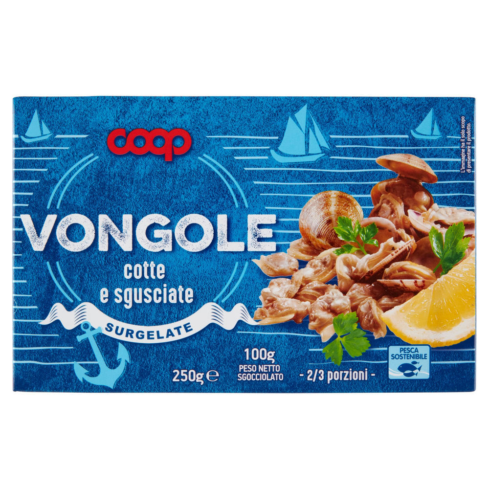VONGOLE SGUSCIATE SURGELATE COOP 250G LORDO 100G SGOCC. - 0