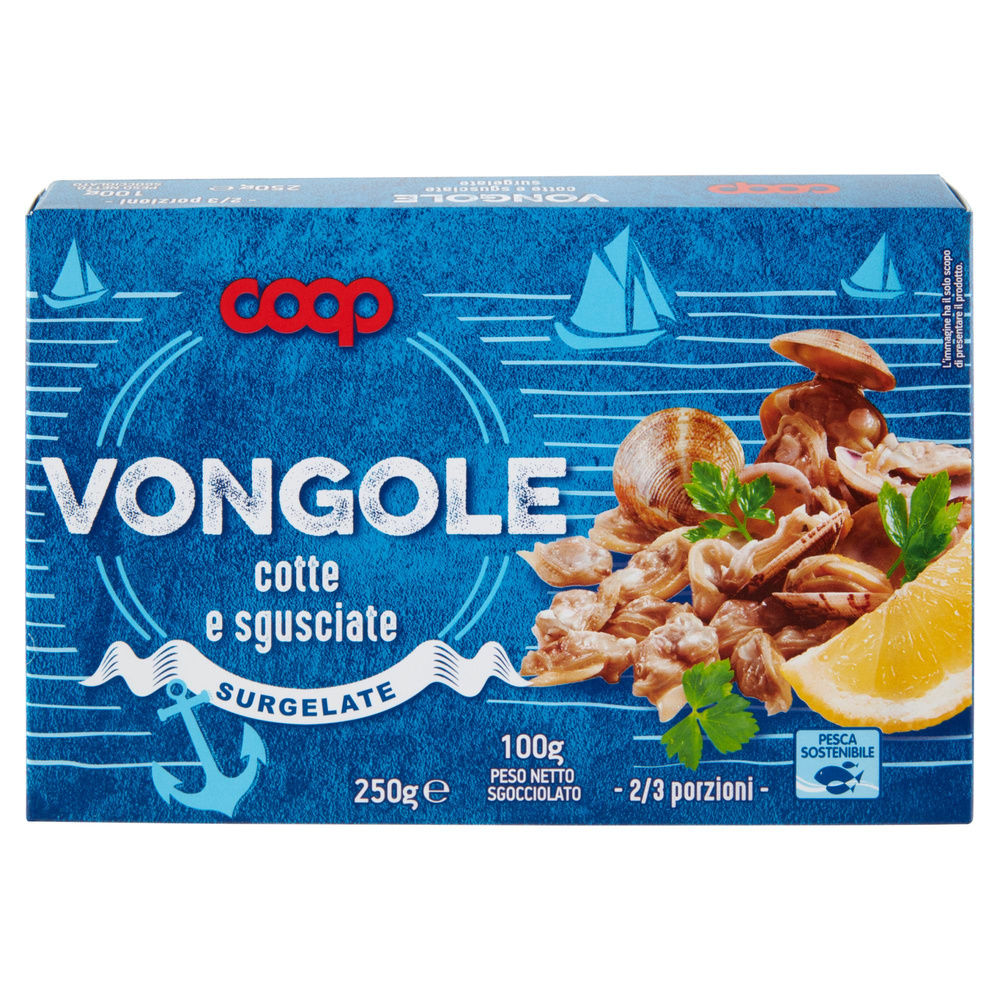 VONGOLE SGUSCIATE SURGELATE COOP 250G LORDO 100G SGOCC. - 8