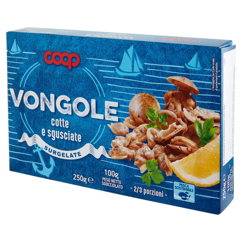 VONGOLE SGUSCIATE SURGELATE COOP 250G LORDO 100G SGOCC. - 7