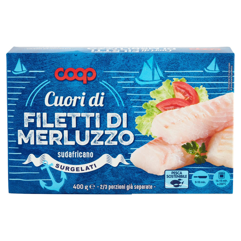 CUORI DI FILETTI DI MERLUZZO SURGELATI COOP SCATOLA G 400 - 2