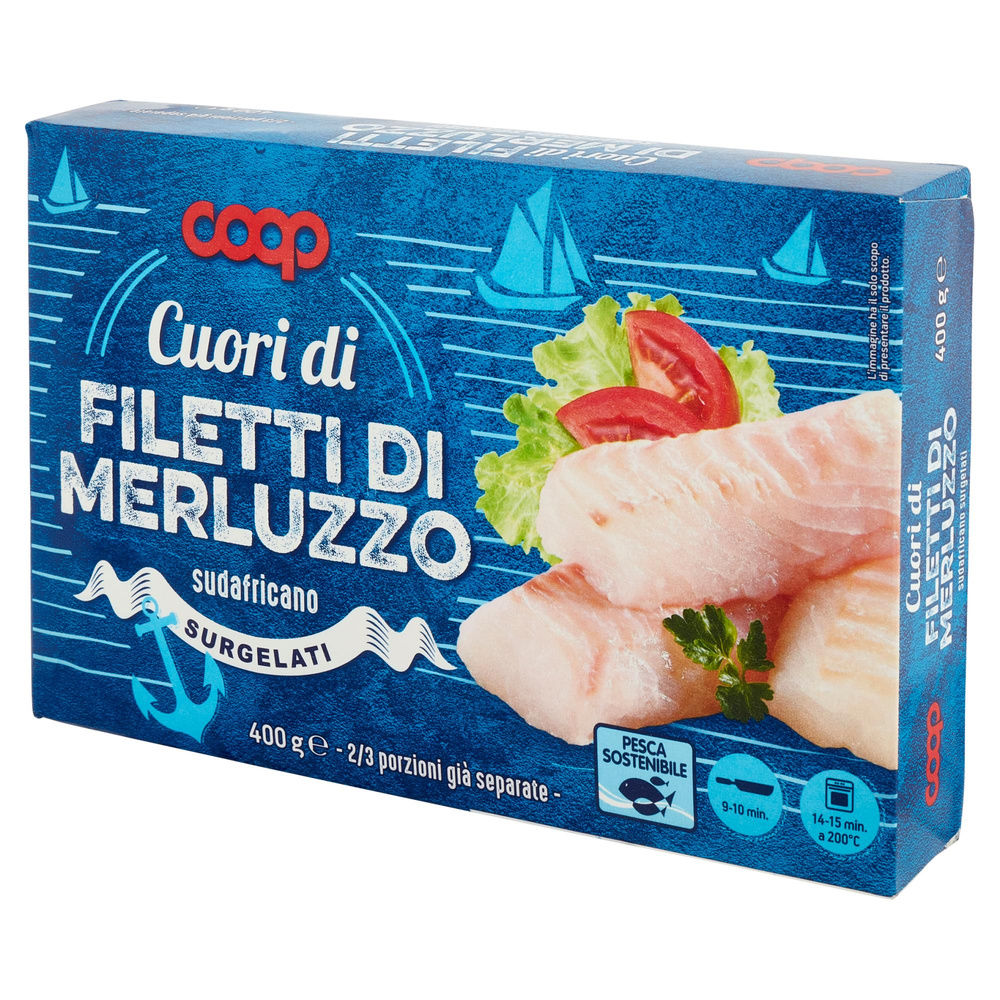 CUORI DI FILETTI DI MERLUZZO SURGELATI COOP SCATOLA G 400 - 8