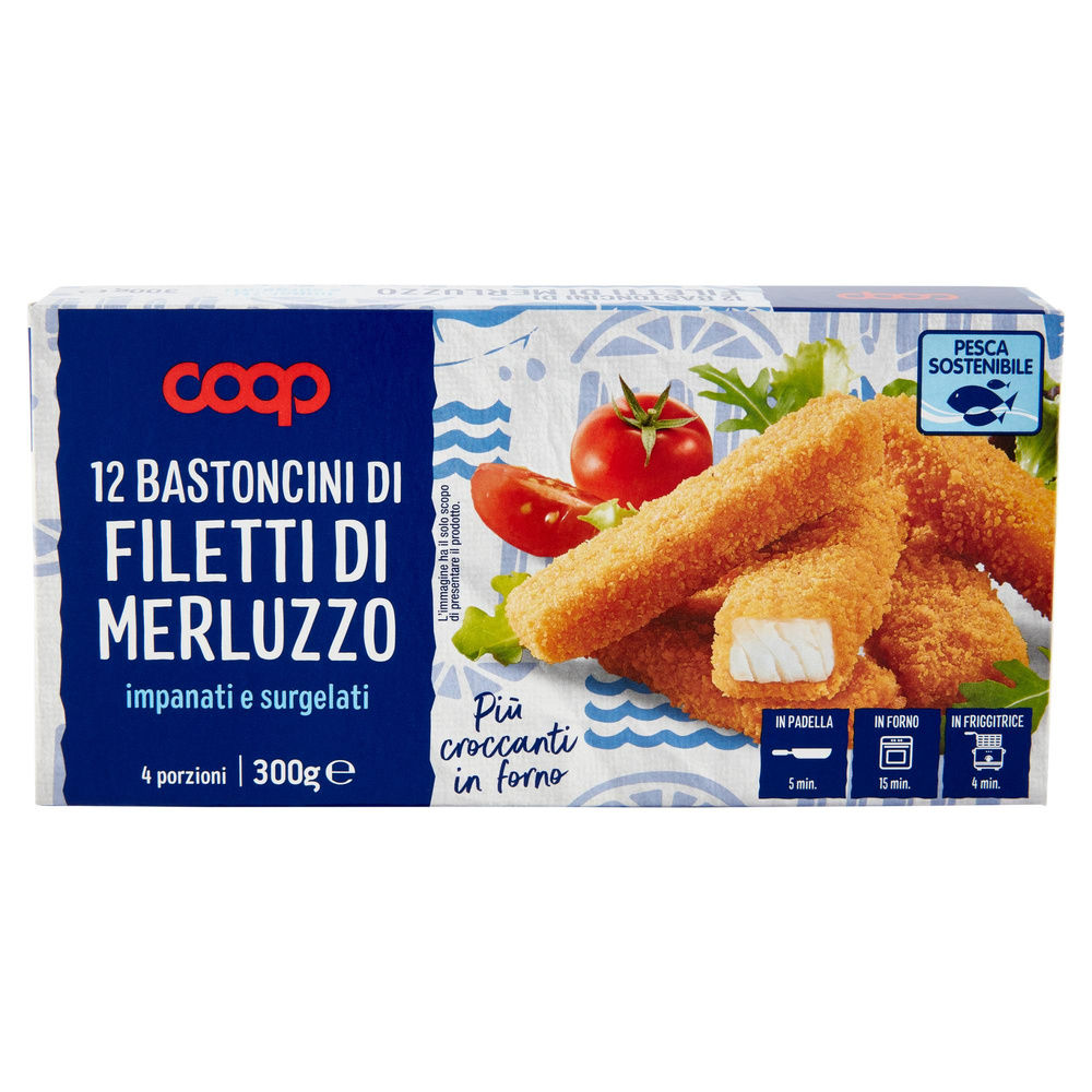 BASTONCINI DI FILETTI DI MERLUZZO COOP SCATOLA PZ 12 G 300 - 2