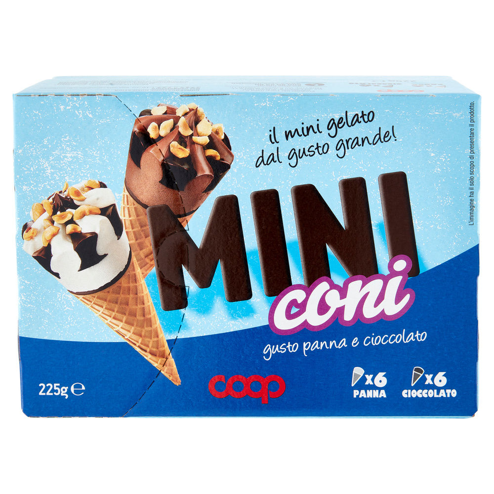GELATO MINI CONI PANNA E CIOCCOLATO COOP 12 PZ SCATOLA G 225 - 2