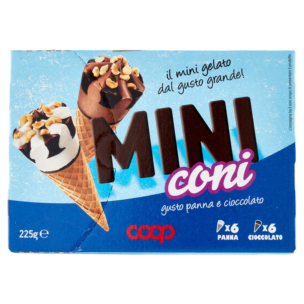 GELATO MINI CONI PANNA E CIOCCOLATO COOP 12 PZ SCATOLA G 225 - 7