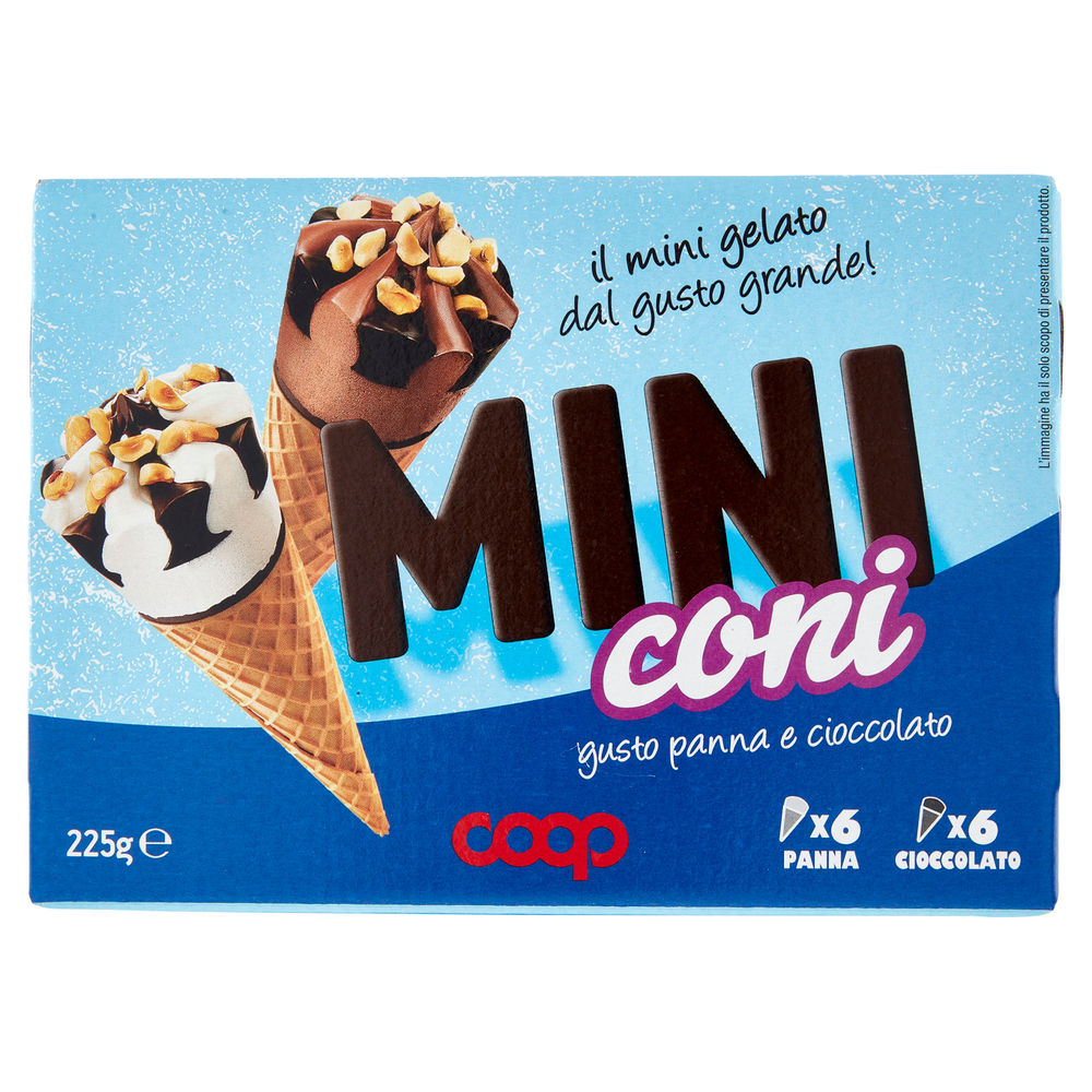 GELATO MINI CONI PANNA E CIOCCOLATO COOP 12 PZ SCATOLA G 225 - 1