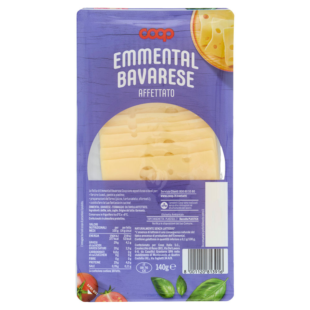 EMMENTAL BAVARESE AFFETTATO COOP VASCHETTA G 140 - 6