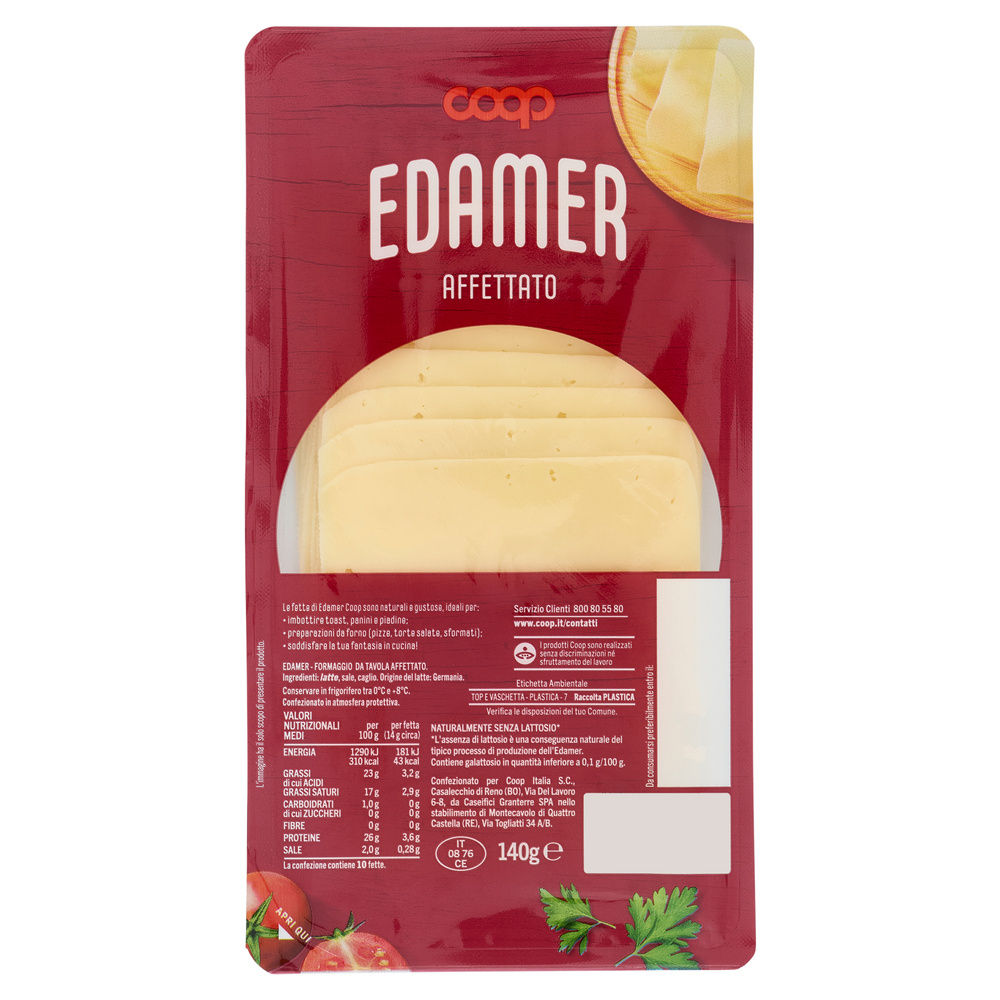 EDAMER AFFETTATO COOP VASCHETTA G 140 - 0