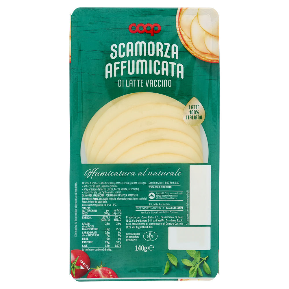 SCAMORZA AFFUMICATA AFFETTATA COOP VASCHETTA G 140 - 0