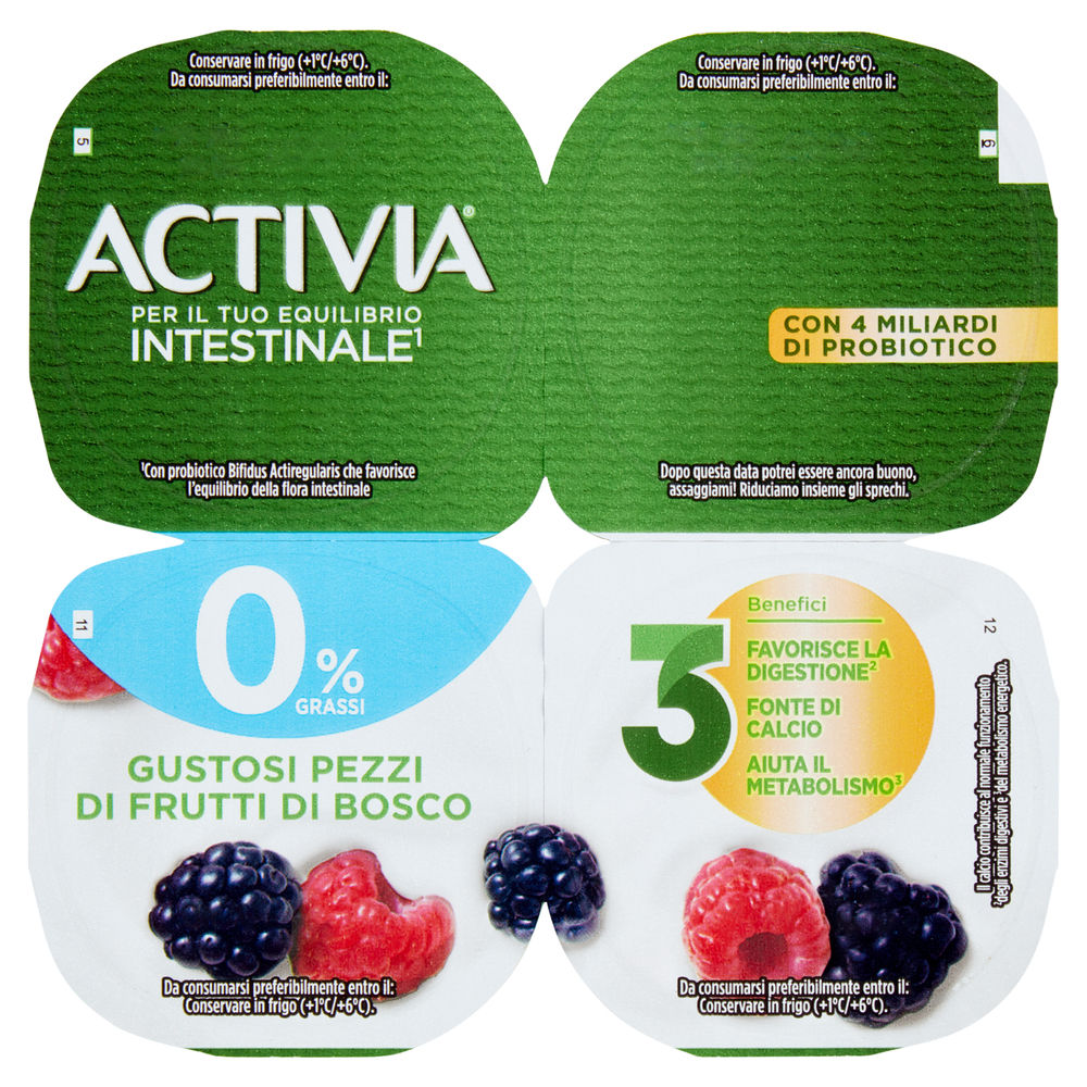 ACTIVIA 0 DANONE FRUTTI BOSCO 4X125 G - 0