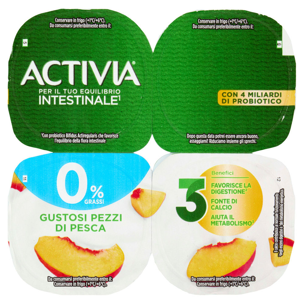 ACTIVIA 0 DANONE PESCA 4X125 G - 6