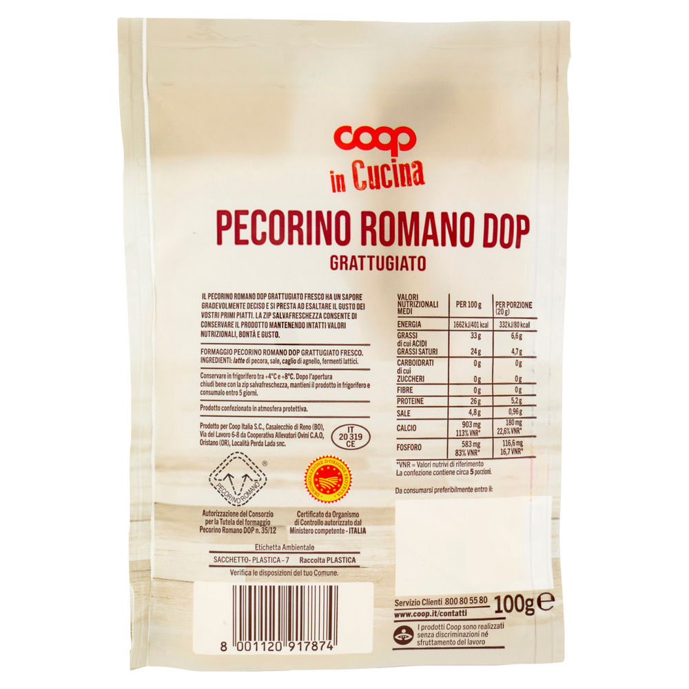 PECORINO ROMANO DOP GRATTUGIATO COOP BUSTA G 100 - 3