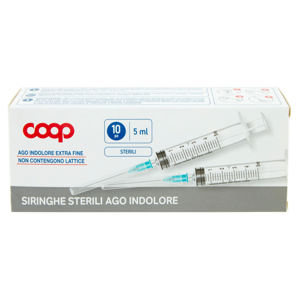 SIRINGHE STERILI COOP AGO INDOLORE 5 ML SCATOLA 10PZ - 2