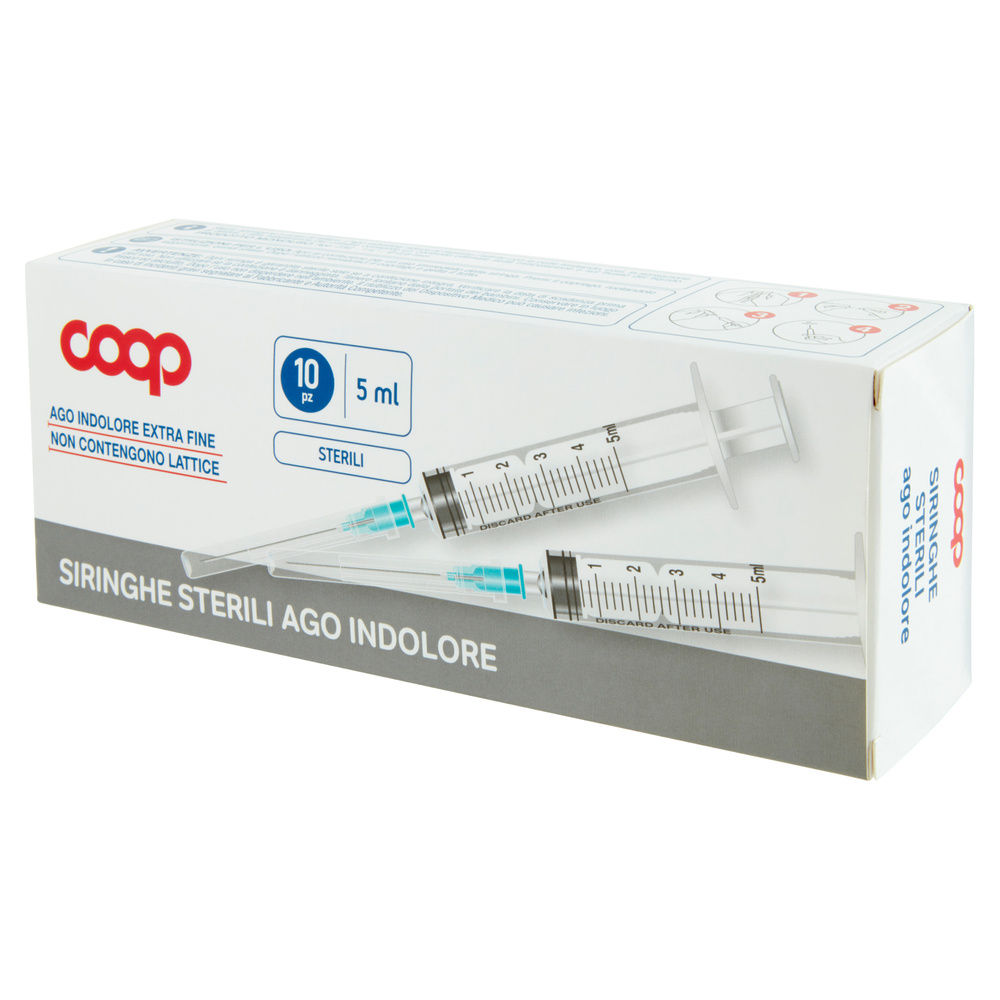 SIRINGHE STERILI COOP AGO INDOLORE 5 ML SCATOLA 10PZ - 8