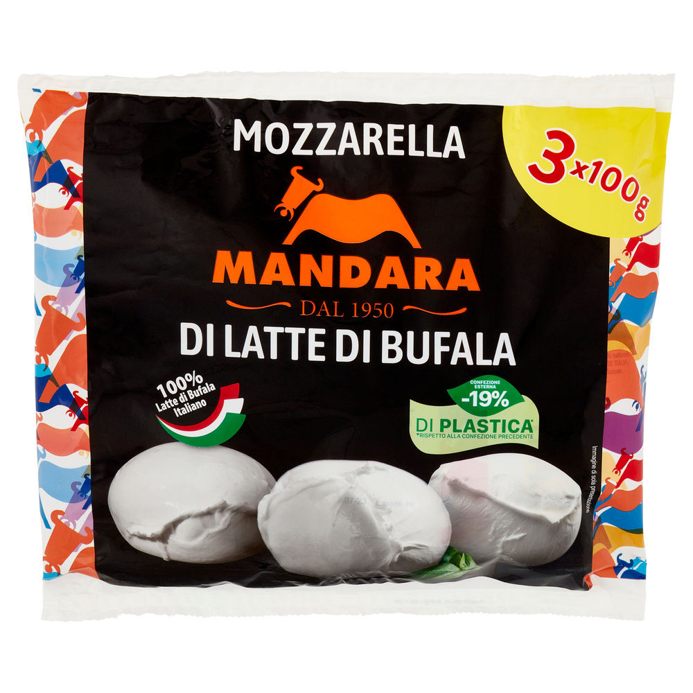 MOZZARELLA DI LATTE DI BUFALA MANDARA BS 540 G SGOCC. 3X100 G - 4