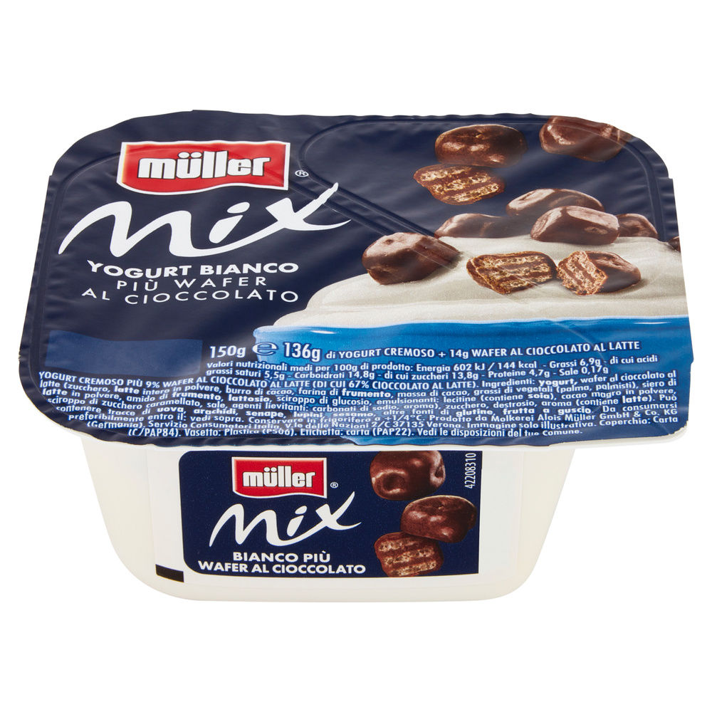 CREMA DI YOGURT MIX MULLER BIANCO+WAFER CIOCCOLATO 150 G - 7