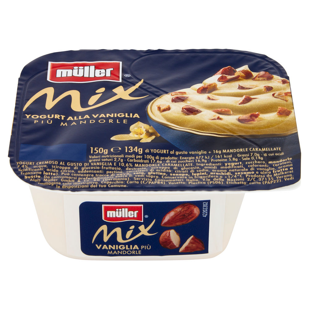 CREMA DI YOGURT MIX MULLER VANIGLIA+MANDORLE CARAMELLATE 150 G - 3