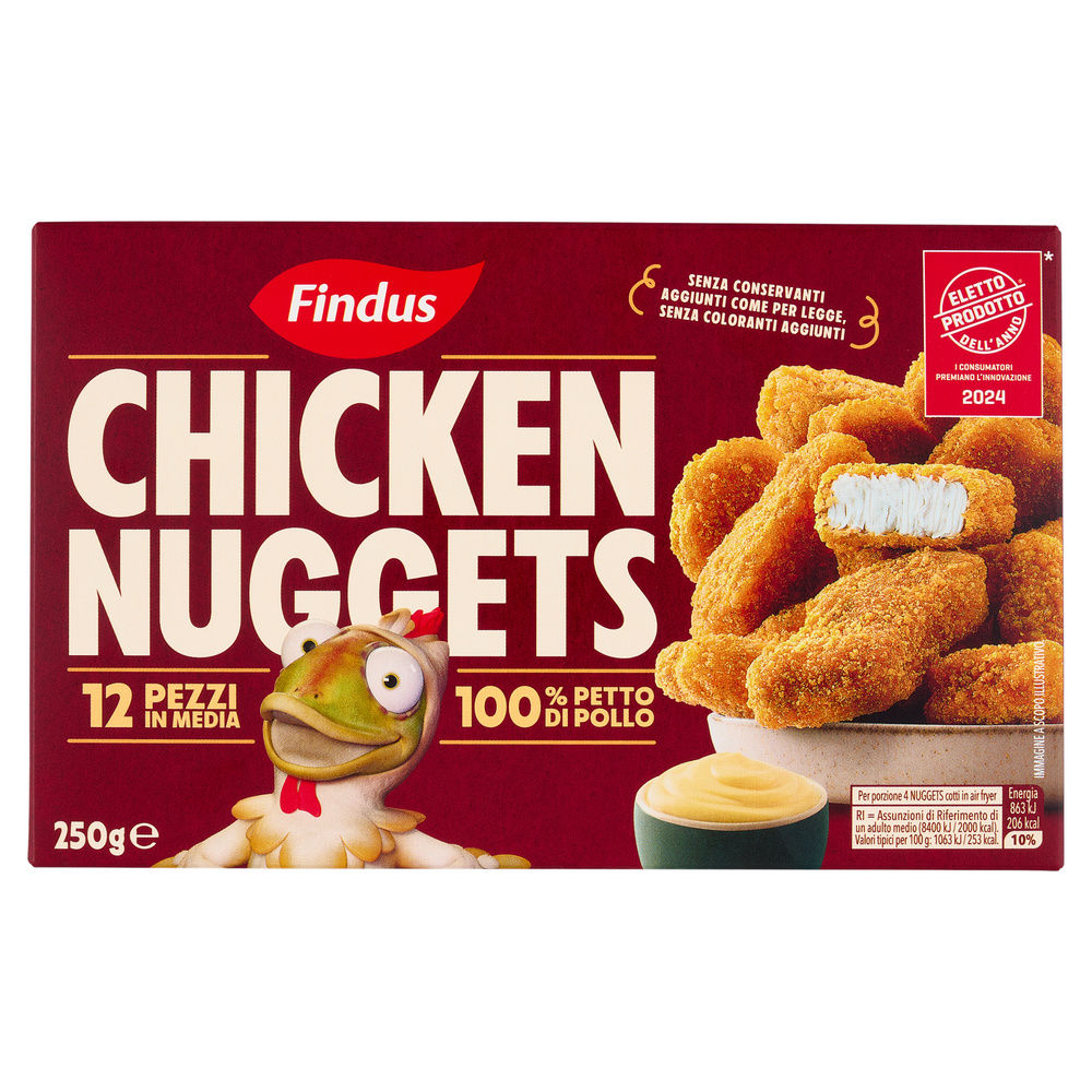Delizie di pollo nuggets findus surgelati 12pz scatola 250g