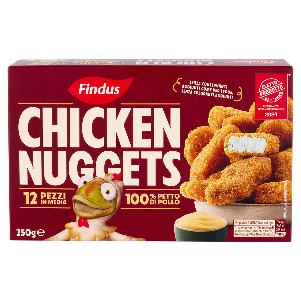 DELIZIE DI POLLO NUGGETS FINDUS SURGELATI 12PZ SCATOLA 250G - 6