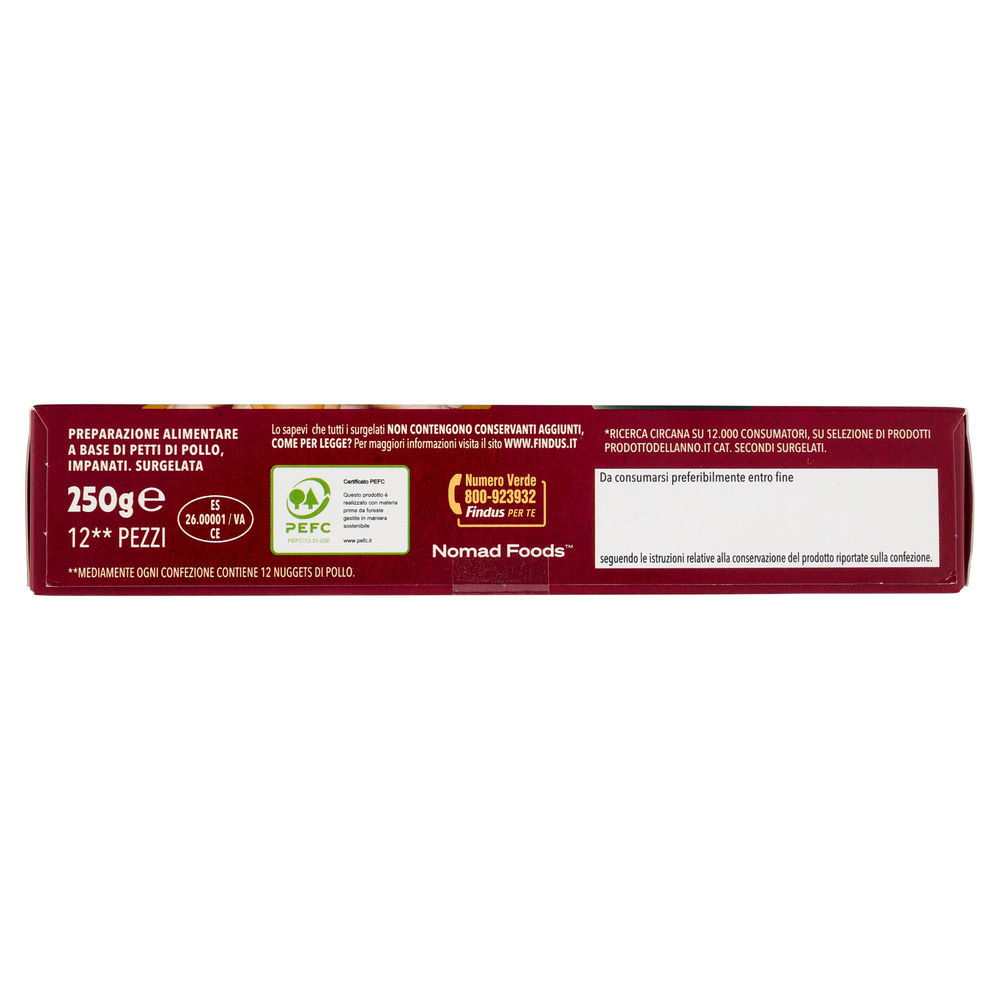 DELIZIE DI POLLO NUGGETS FINDUS SURGELATI 12PZ SCATOLA 250G - 5