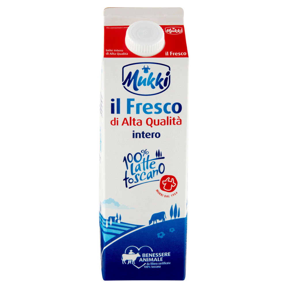 LATTE FRESCO INTERO ALTA QUALITA' MUKKI 100% TOSCANO TETRA TOP 1 L - 2