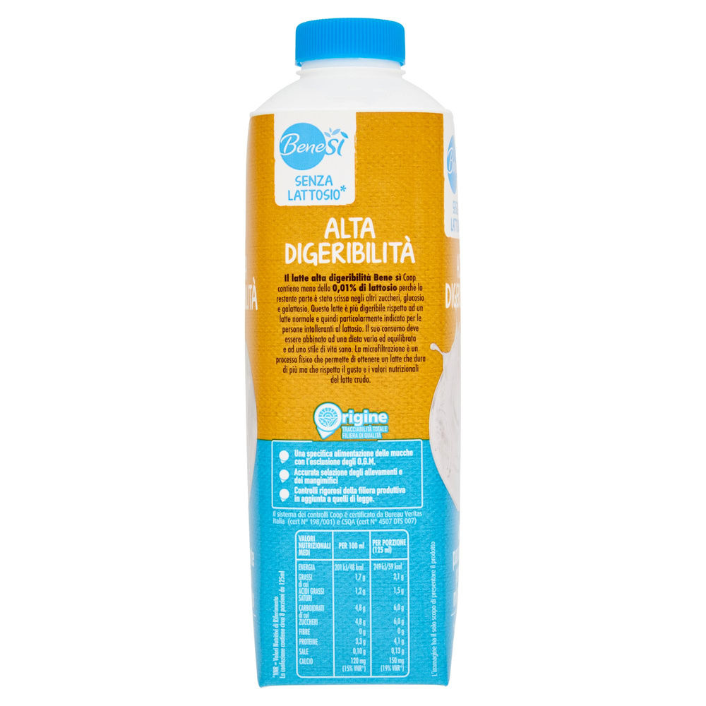 LATTE MICROFILTRATO PS ALTA DIGERIBILITA' BENE.SI' ORIGINE COOP TETRA TOP 1L - 4