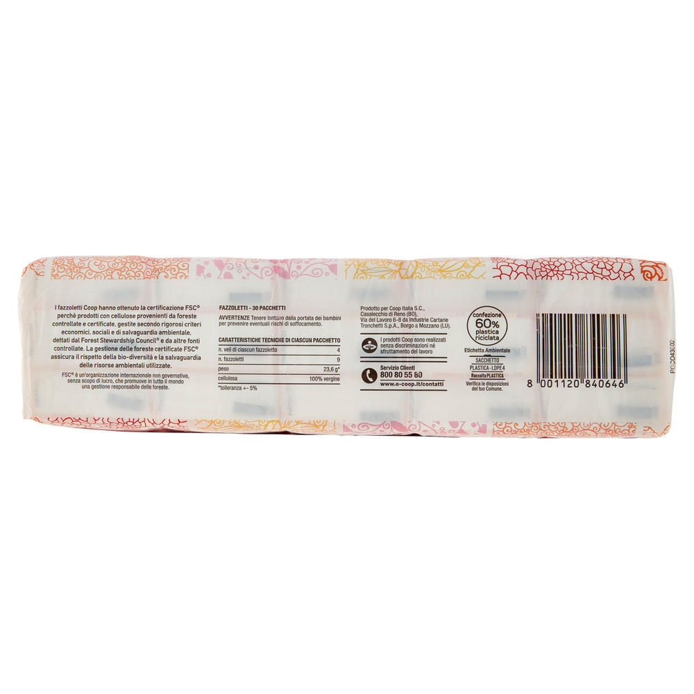 FAZZOLETTI DI CARTA COOP FSC 4VELI  9X PZ.30 - 8