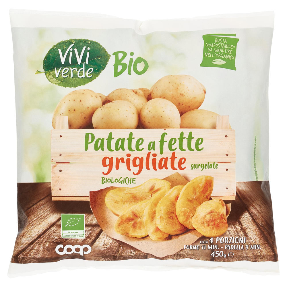 PATATE A FETTE GRIGLIATE SURGELATE BIOLOGICHE VIVIVERDE COOP BUSTA G 450 - 0
