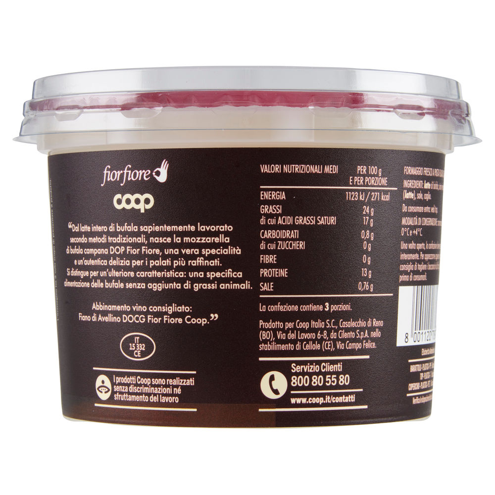 MOZZARELLA BUFALA CAMPANA DOP BOCCONCINI FIOR FIORE COOP 640 G SGOCC. 300 G - 2