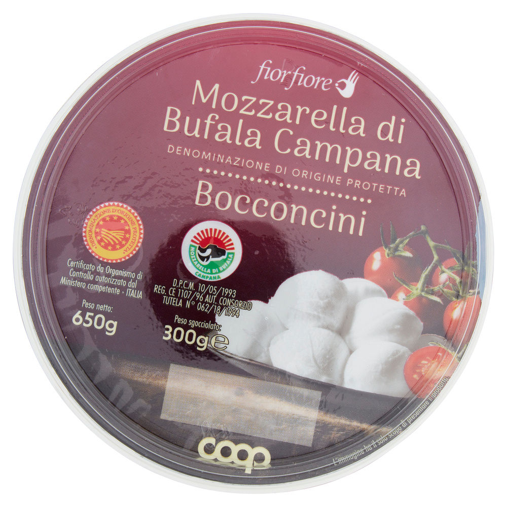 MOZZARELLA BUFALA CAMPANA DOP BOCCONCINI FIOR FIORE COOP 640 G SGOCC. 300 G - 6