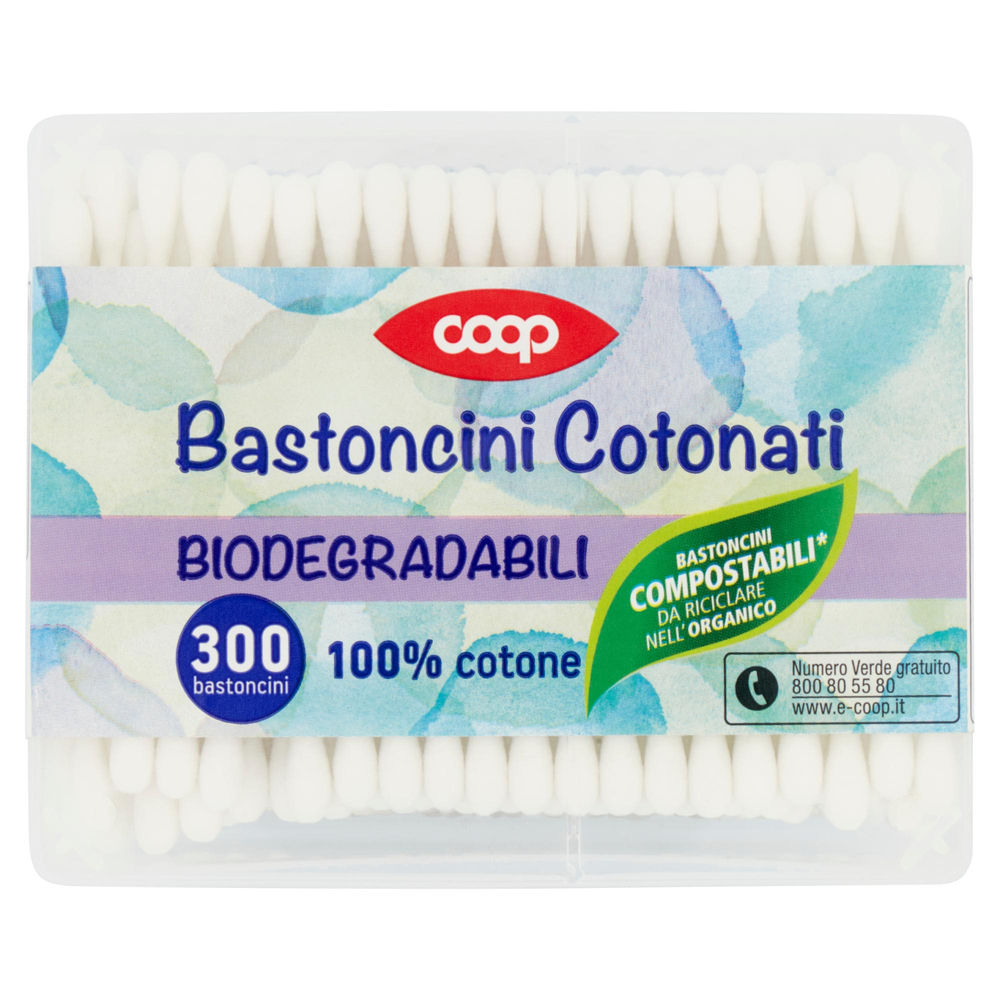 BASTONCINI COTONATI MONOUSO COOP BIODEGRADABILI PZ.300 - 0