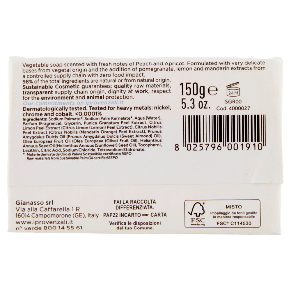 SAPONETTA EXTRA DOLCE ALLA FRUTTA I PROVENZALI 150G - 1