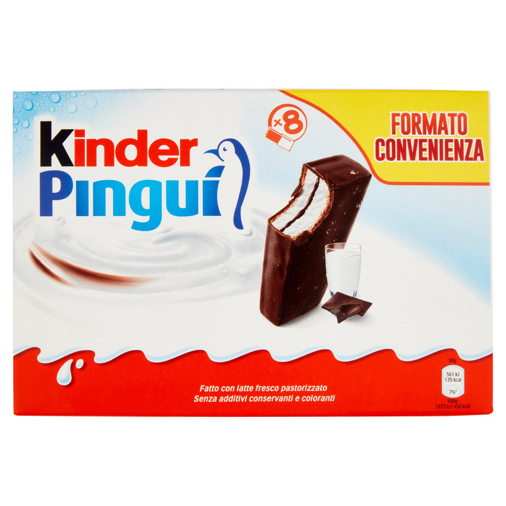 KINDER PINGUI' CIOCCOLATO FERRERO MULTIPACK 8X30 G - 0