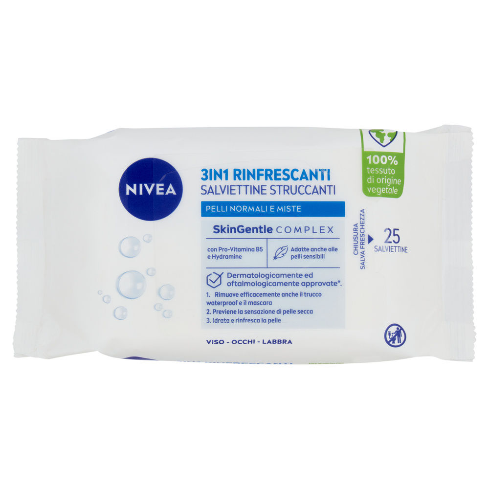 SALVIETTE STRUCCANTI RINFRESCANTI NIVEA PEZZI 25 - 0