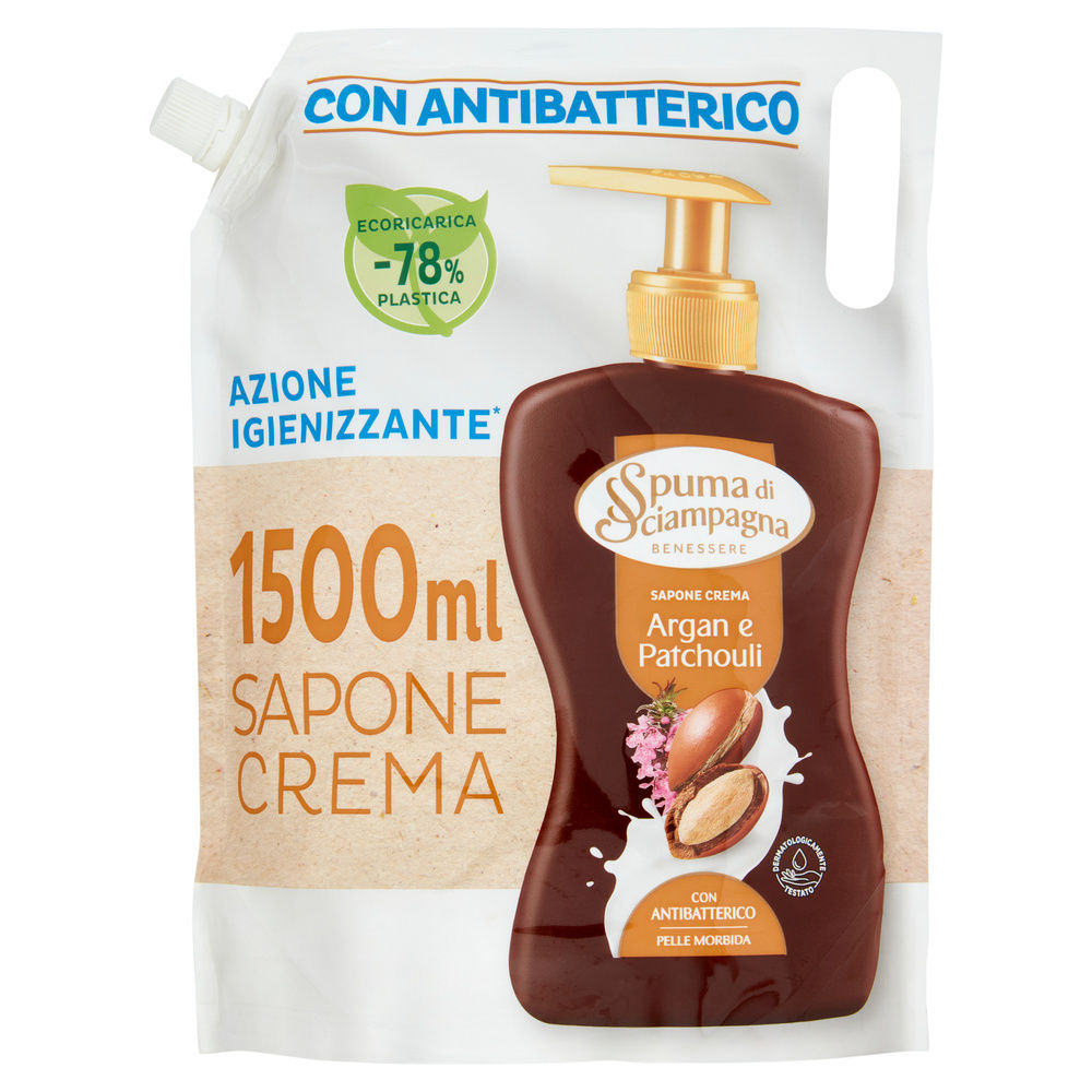 ECORICARICA SAPONECREMA ARGAN SPUMA DI SCIAMPAGNA FLOW-PACK ML.1500 - 0