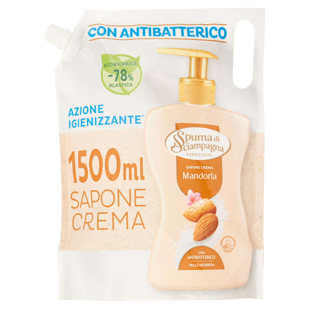 ECORICARICA SAPONECREMA MANDORLA SPUMA DI SCIAMPAGNA FLOW-PACK ML.1500 - 0