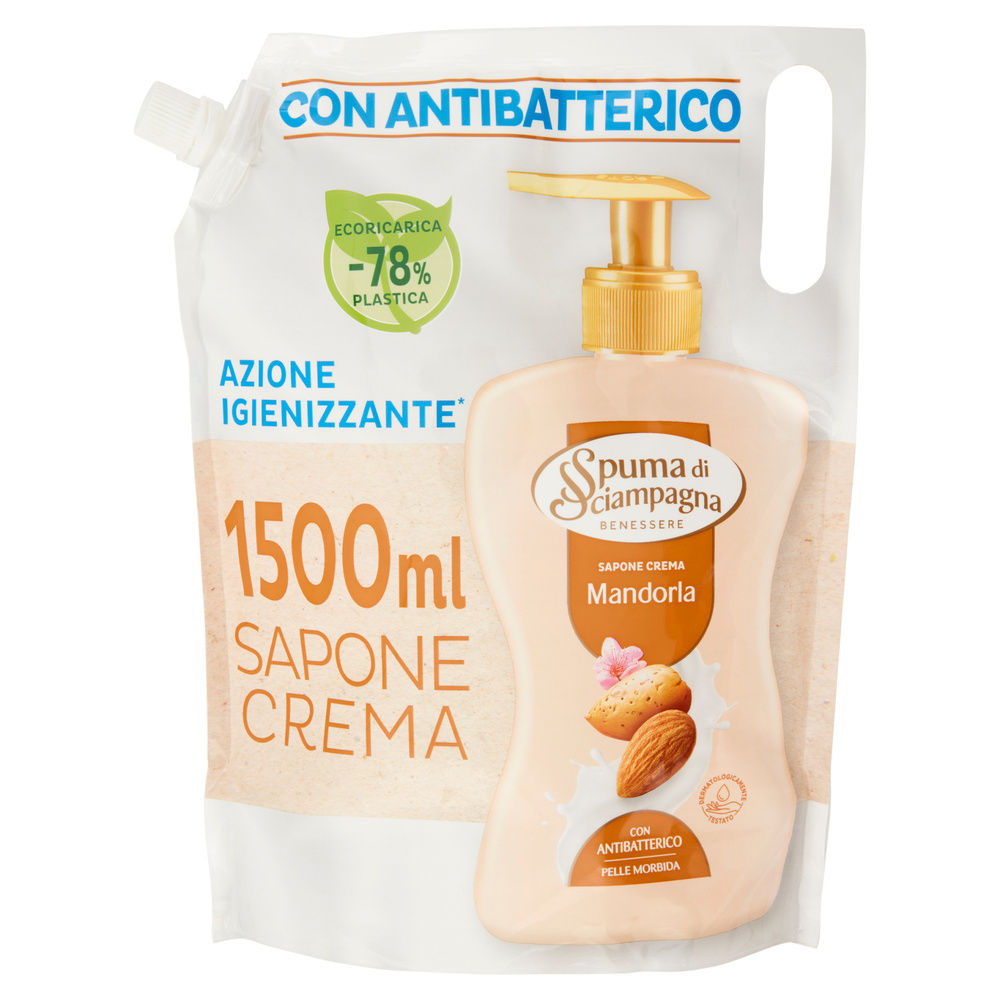ECORICARICA SAPONECREMA MANDORLA SPUMA DI SCIAMPAGNA FLOW-PACK ML.1500 - 2