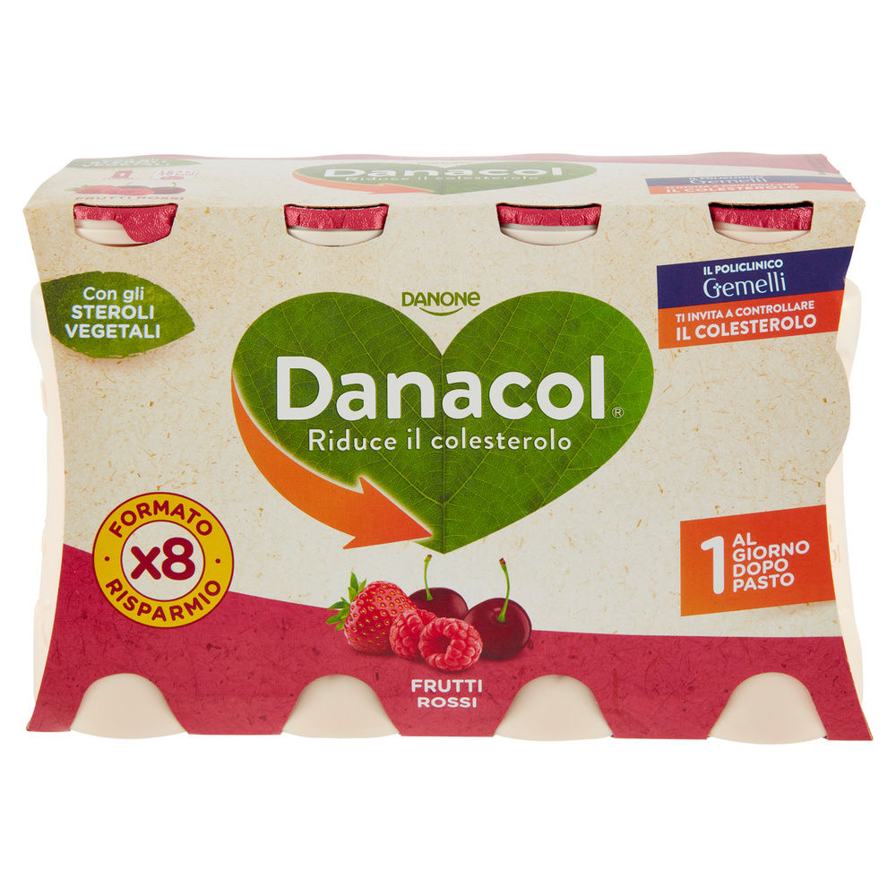 DANACOL DANONE ANTICOLESTEROLO FRUTTI ROSSI BTG 8X100G - 5