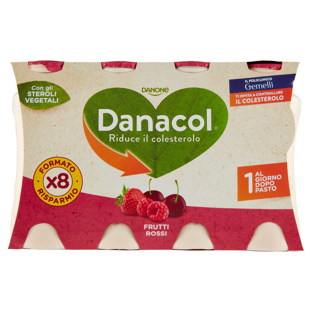 DANACOL DANONE ANTICOLESTEROLO FRUTTI ROSSI BTG 8X100G - 6