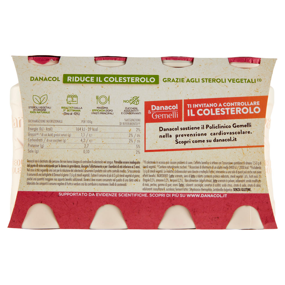 DANACOL DANONE ANTICOLESTEROLO FRUTTI ROSSI BTG 8X100G - 1