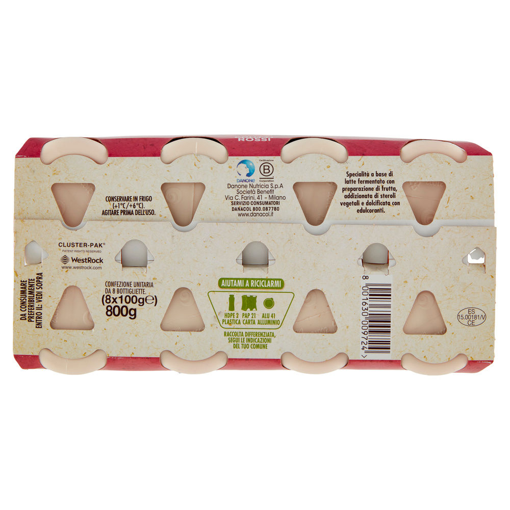 DANACOL DANONE ANTICOLESTEROLO FRUTTI ROSSI BTG 8X100G - 7