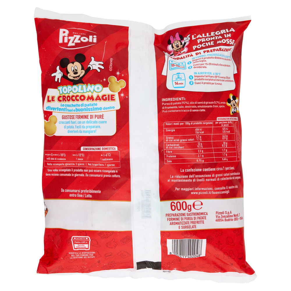 TOPOLINO LE CROCCOMAGIE PIZZOLI SURGELATE BUSTA G 600 - 1