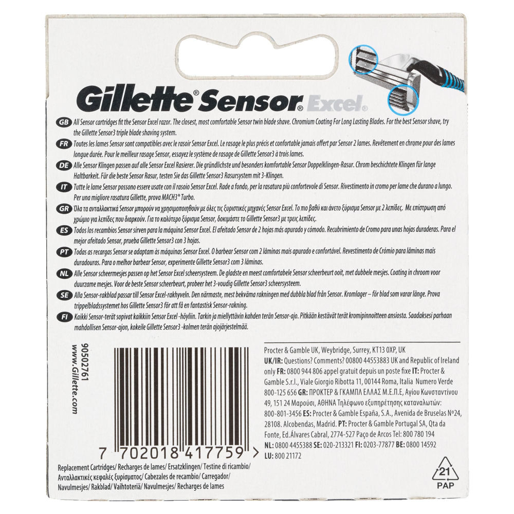 LAME DI RICAMBIO GILLETTE SENSOR EXCEL PZ 10 - 1