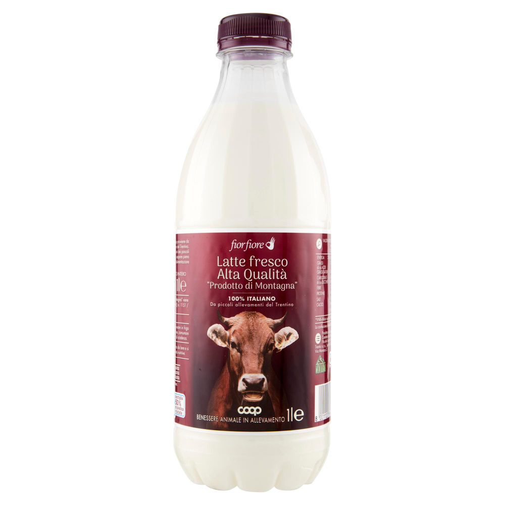 LATTE FRESCO DI MONTAGNA ALTA QUALITA' FIOR FIORE COOP BTG PET L 1 - 3